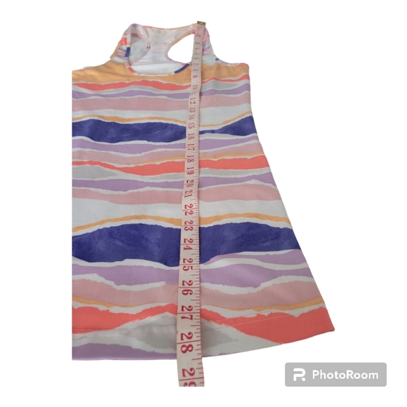 Lululemon Cool Racerback Bleacher Stripe White Iris Flower. Size 6? - Picture 7 of 7